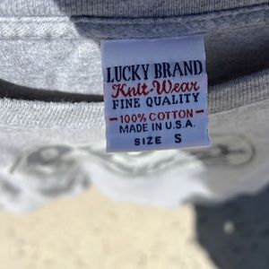 Lucky Brand T-Shirt Mens S Grey Knit Wear Made in U.S.A.